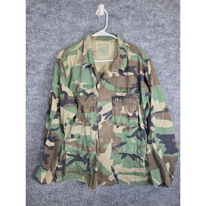 Vintage US Military Jacket Mens Medium Woodland Camo Combat Utility Ripstop 90s